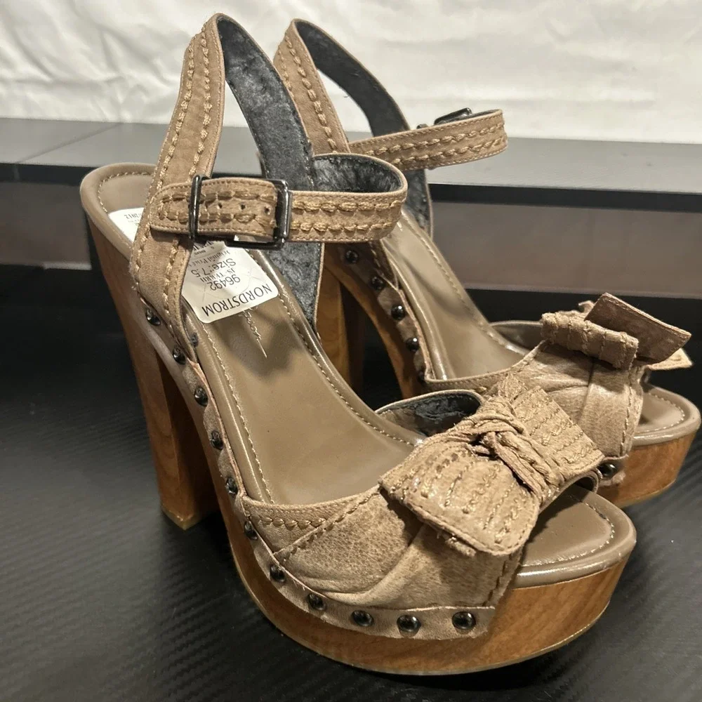 Jessica Simpson JS-TERRII COFFEE/SUMMER HAZE Open Toe Heel Size 7.5